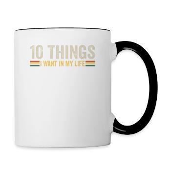 10 Things I Want In My Life Anime And More Anime - Contrasting Mug - white/black - Right