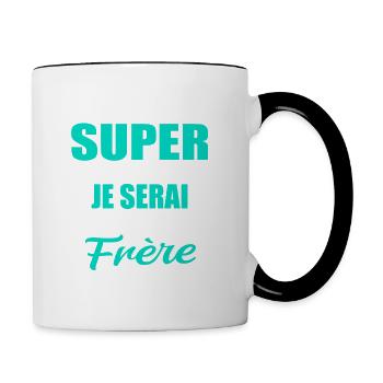 Je Serai Super Grand Frère Garçons - Mug contrasté - blanc/noir - Droite