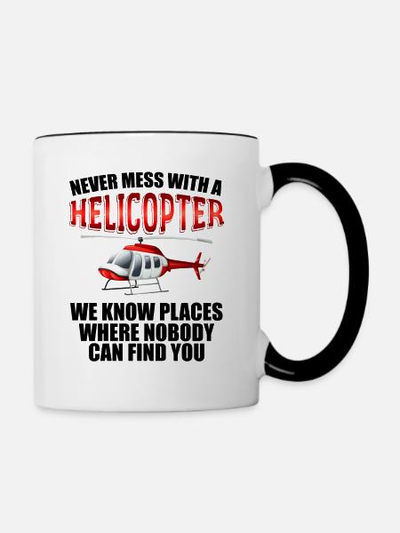 Helikopter-Flugzeug-Piloten-Fluggeschenk - Tasse zweifarbig - Weiß/Schwarz