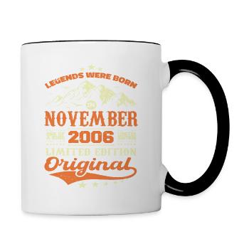 Legendär seit November 2006 - limitierte Auflage - Tasse zweifarbig - Weiß/Schwarz - Rechts