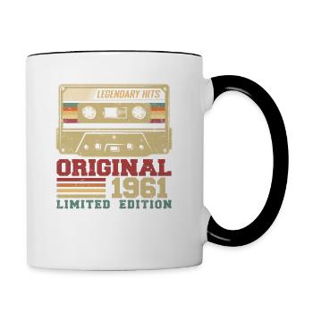 Original 1961 Vintage Birthday Gift 1961 - Contrasting Mug - white/black - Right