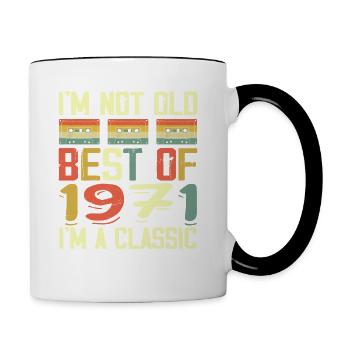 1971 I'm Not Old I'm Classic Vintage 1971 Birthday - Mug contrasté - blanc/noir - Droite