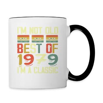 1979 I'm Not Old I'm Classic Vintage 1979 Geburtstag - Tasse zweifarbig - Weiß/Schwarz - Rechts