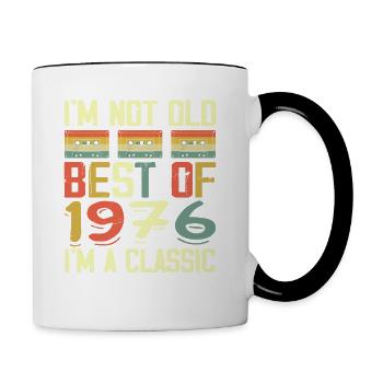 1976 I'm Not Old I'm Classic Vintage 1976 Birthday - Contrasting Mug - white/black - Right