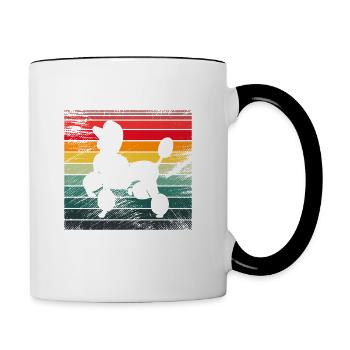 Best Therapy Is A Poodle Funny Dog Lovers Poodle - Contrasting Mug - white/black - Right