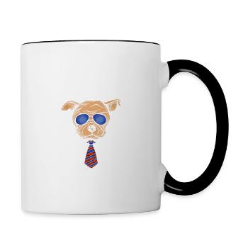 The Best Therapy Is Bulldog Dog Lover Bulldog Dog - Contrasting Mug - white/black - Right