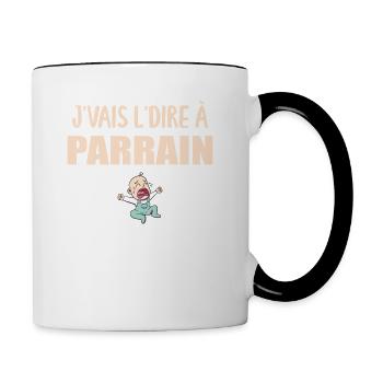 J'vais Le Dire - Parrain - Super Parrain - Mug contrasté - blanc/noir - Droite