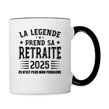 Retraite, Retraité, Retraitée - Mug contrasté - blanc/noir - Droite