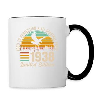 1938 - Eine legendäre Zeitreise - Tasse zweifarbig - Weiß/Schwarz - Rechts