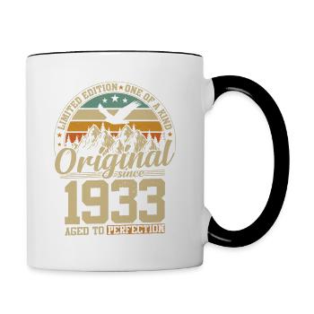 Vintage 1933 Birthday - Contrasting Mug - white/black - Right