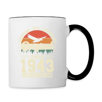 1943: Zeitlos Legendär - Tasse zweifarbig - Weiß/Schwarz - Rechts