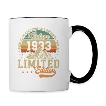 1933 Vintage Birthday - Contrasting Mug - white/black - Right