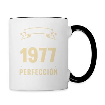 Cumpleaños Vintage 1977 - Tasse zweifarbig - Weiß/Schwarz - Rechts