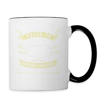 49th Birthday Vintage 1975 - Contrasting Mug - white/black - Right
