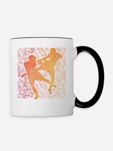 Muay Thai - Tasse zweifarbig - Weiß/Schwarz