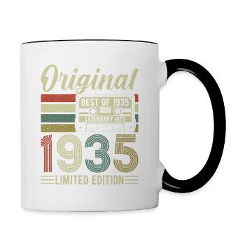 Vintage Geburtstagsfreude 1935 - Tasse zweifarbig - Weiß/Schwarz - Rechts
