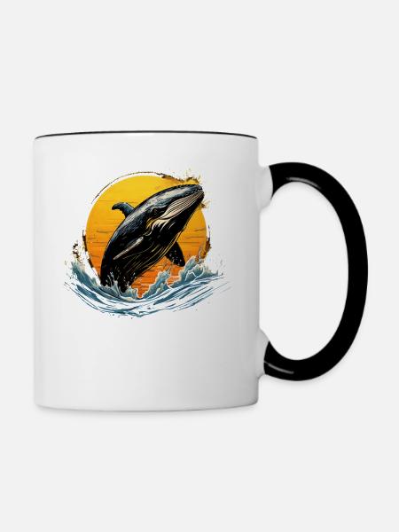 Blauwal - Tasse zweifarbig - Weiß/Schwarz