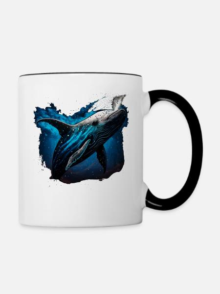 Blauwal - Tasse zweifarbig - Weiß/Schwarz