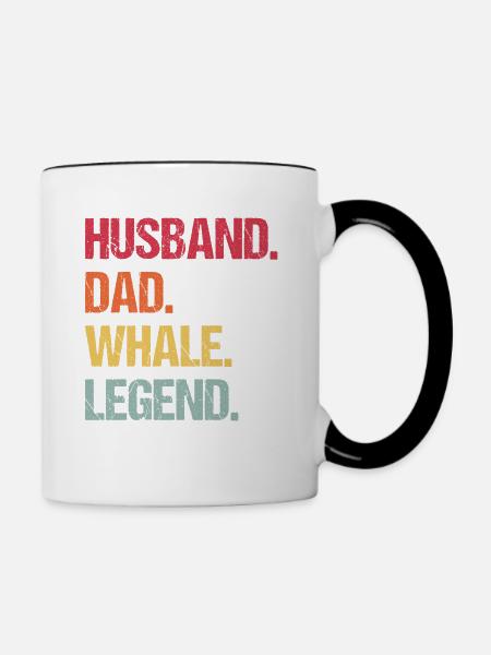Ehemann Papa Wal-Legende - Tasse zweifarbig - Weiß/Schwarz