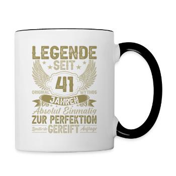 Legendär seit 41 Jahren - Tasse zweifarbig - Weiß/Schwarz - Rechts