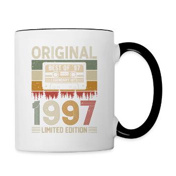 Happy 27th Birthday Vintage Gift 1997 - Contrasting Mug - white/black - Right