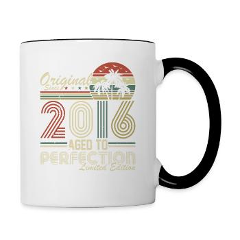 2016 Birthday 2016 Born In 2016 Birthday - Contrasting Mug - white/black - Right