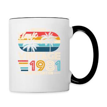 Vintage Legend 1981 - Tasse zweifarbig - Weiß/Schwarz - Rechts
