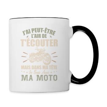 In My Head I Ride Motorcycle - Biker Gift - Contrasting Mug - white/black - Right