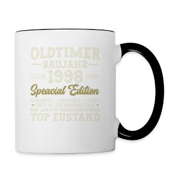 Vintage 1998 Legend - Retro Birthday Gift - Tasse zweifarbig - Weiß/Schwarz - Rechts