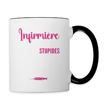 Infirmière Humour - Cadeau Infirmière - Mug contrasté - blanc/noir - Droite