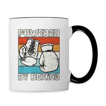 Angetrieben vom Boxen - Tasse zweifarbig - Weiß/Schwarz - Rechts