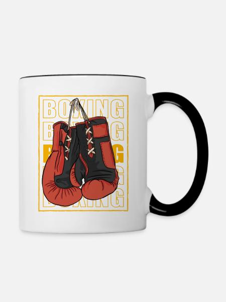 Boxen - Tasse zweifarbig - Weiß/Schwarz