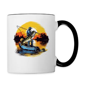 Poisson bar - Mug contrasté - blanc/noir - Droite