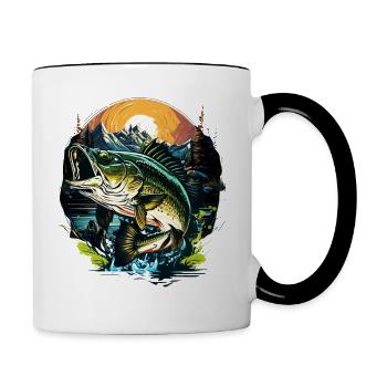 Poisson bar - Mug contrasté - blanc/noir - Droite