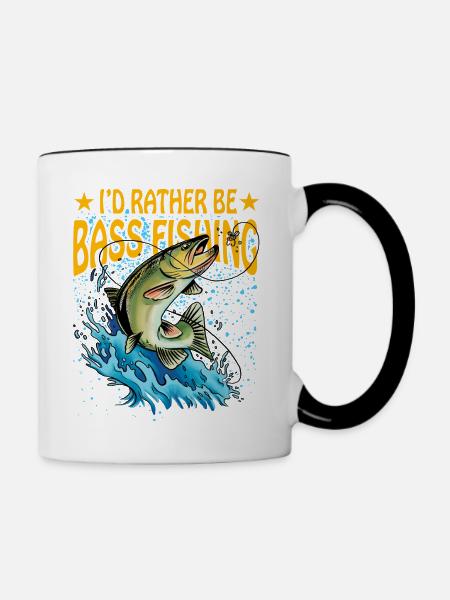 Ich wäre lieber Barschfischen - Tasse zweifarbig - Weiß/Schwarz