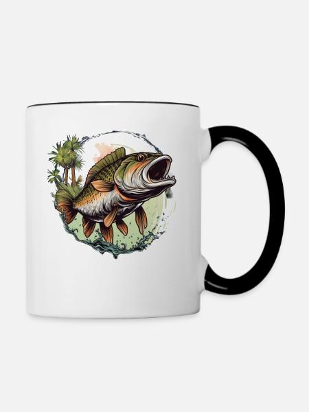 Barsch-Fisch - Tasse zweifarbig - Weiß/Schwarz