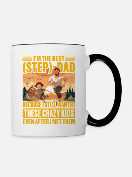 Ich bin der beste Stiefvater - Tasse zweifarbig - Weiß/Schwarz