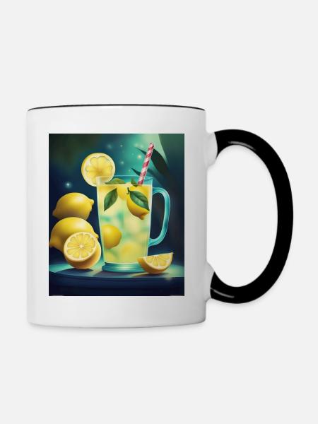 Glaskrug Limonade - Tasse zweifarbig - Weiß/Schwarz