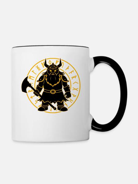 Wikinger - Tasse zweifarbig - Weiß/Schwarz