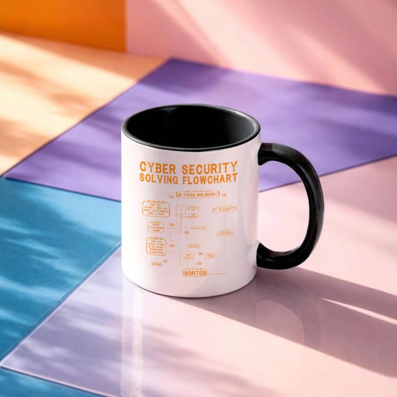 Cyber Security Solving Flowchart Contrasting Mug