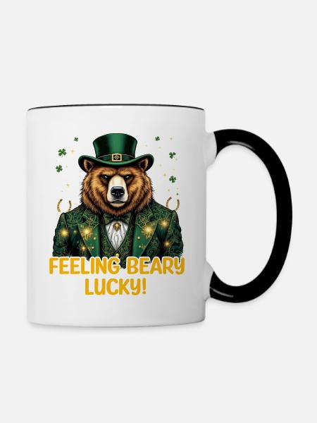 Bäriges Glück - Tasse zweifarbig - Weiß/Schwarz