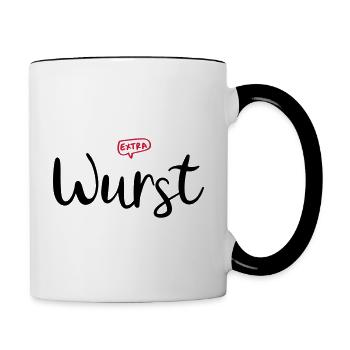 prinzenart / Extrawurst - Tasse zweifarbig - Weiß/Schwarz - Rechts