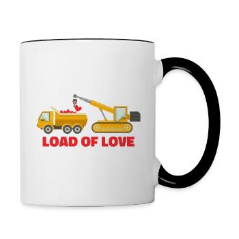 Viel Liebe| Valentinstag - Tasse zweifarbig - Weiß/Schwarz - Rechts