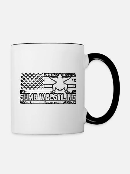 Sumo-Ringen - Tasse zweifarbig - Weiß/Schwarz
