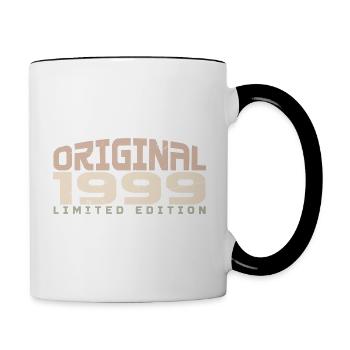 Jahrgang 1999 limitierte Auflage 1999 Geburtstag - Tasse zweifarbig - Weiß/Schwarz - Rechts