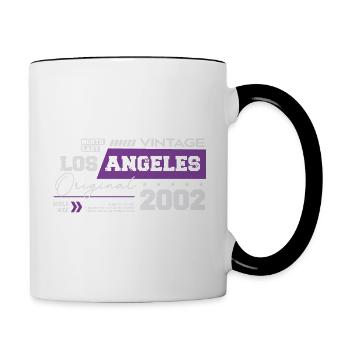 2002 Jahrgang geboren Legende 22 Geburtstag - Tasse zweifarbig - Weiß/Schwarz - Rechts