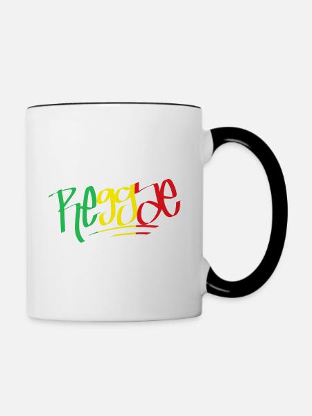 Reggae Rasta - Tasse zweifarbig - Weiß/Schwarz