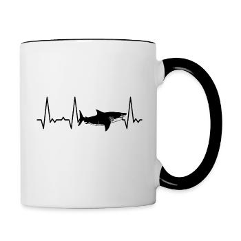 Requin battement de cœur - Mug contrasté - blanc/noir - Droite