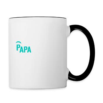 Paparachute gift dad father and daughter Birthday - Contrasting Mug - white/black - Right
