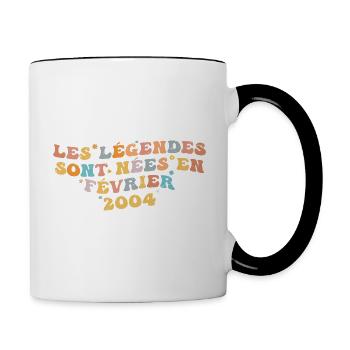 Les légendes sont nées Février 2004 | Femme Cadeau - Mug contrasté - blanc/noir - Droite